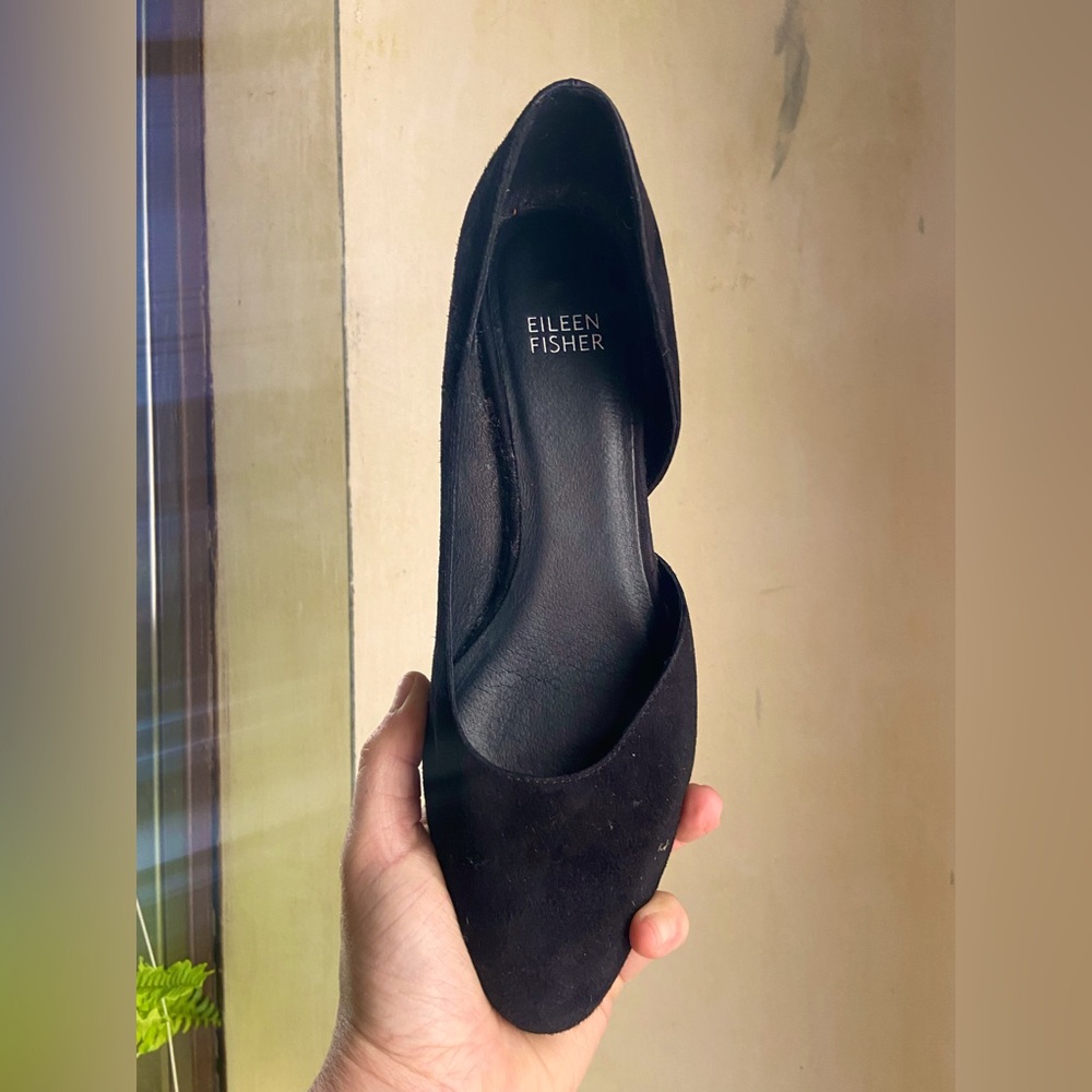 Eileen Fischer black suede dress shoe size 8